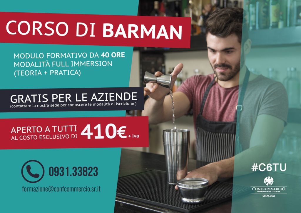Corso barman - aperte le iscrizioni per la prima sessione del 2019