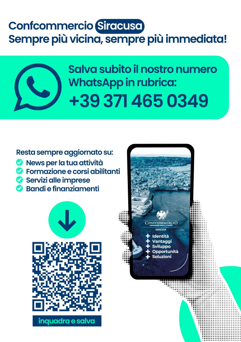 NUOVO CANALE DI COMUNICAZIONE WHATSAPP: +39 371 4650349