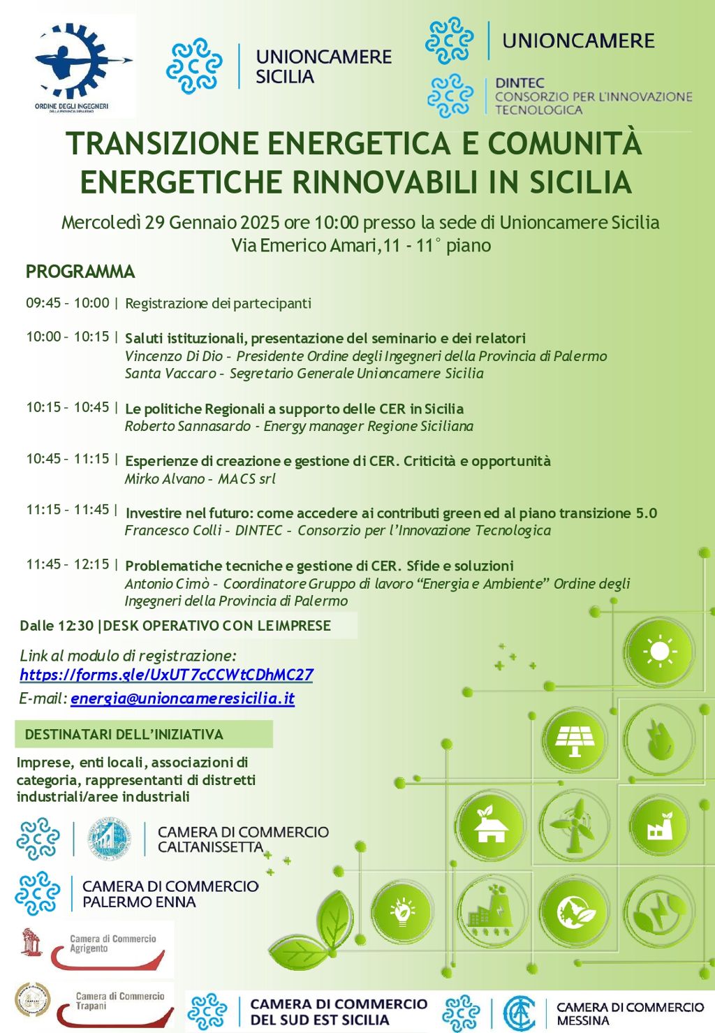 Evento del 29.01.2025 - Transizione Energetica e Comunità Energetiche Rinnovabili in Sicilia