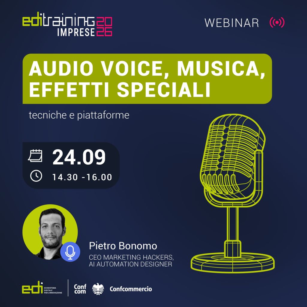 EDI TRAINING 2026: L`INTELLIGENZA ARTIFICIALE PER L`AUDIO E LA MUSICA