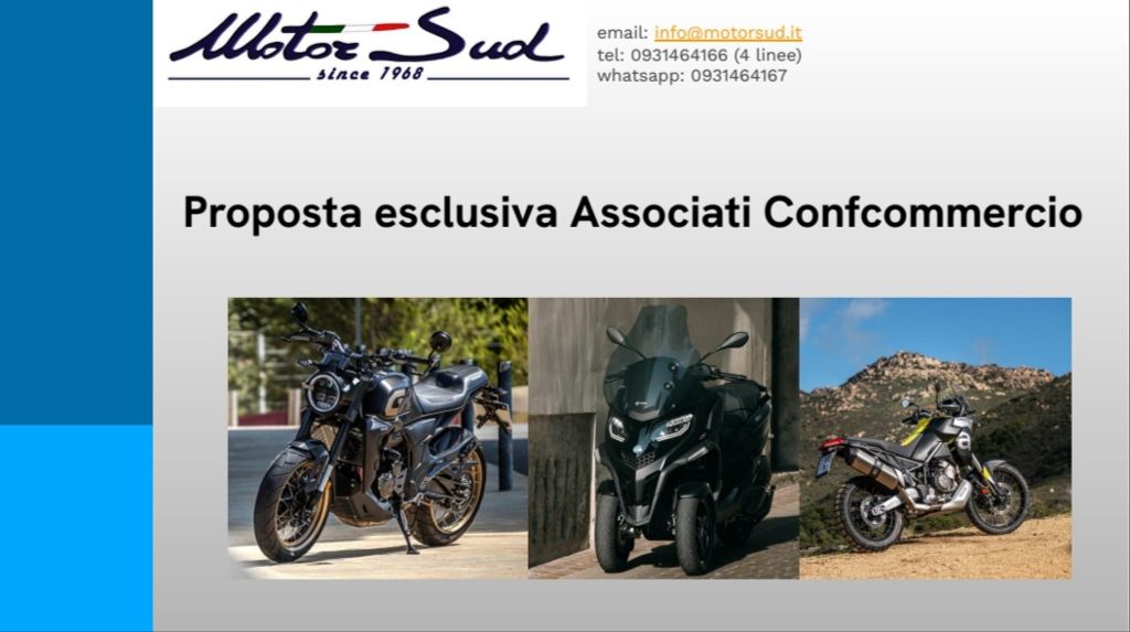 PROMO MOTOR SUD: OFFERTA ESCLUSIVA PER I SOCI CONFCOMMERCIO