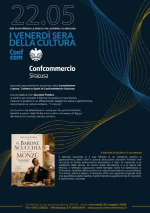 22 MAGGIO H. 20,00: I VENERDI` SERA DELLA CULTURA