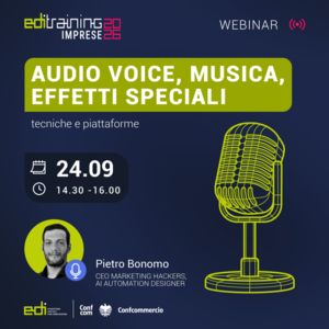 EDI TRAINING 2026: L`INTELLIGENZA ARTIFICIALE PER L`AUDIO E LA MUSICA