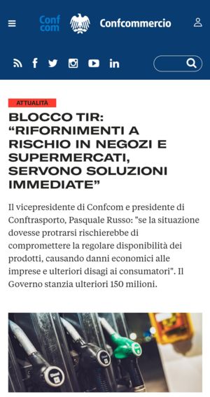 Blocco tir: “rifornimenti a rischio in negozi e supermercati, servono soluzioni immediate”