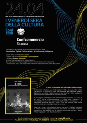 24 APRILE H.20,00: I VENERDI` SERA DELLA CULTURA