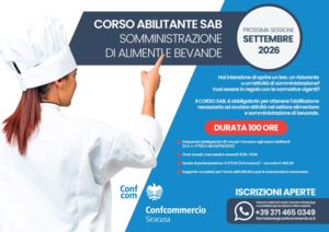 CORSO ABILITANTE PER LA SOMMINISTRAZIONE DI ALIMENTI E BEVANDE SAB